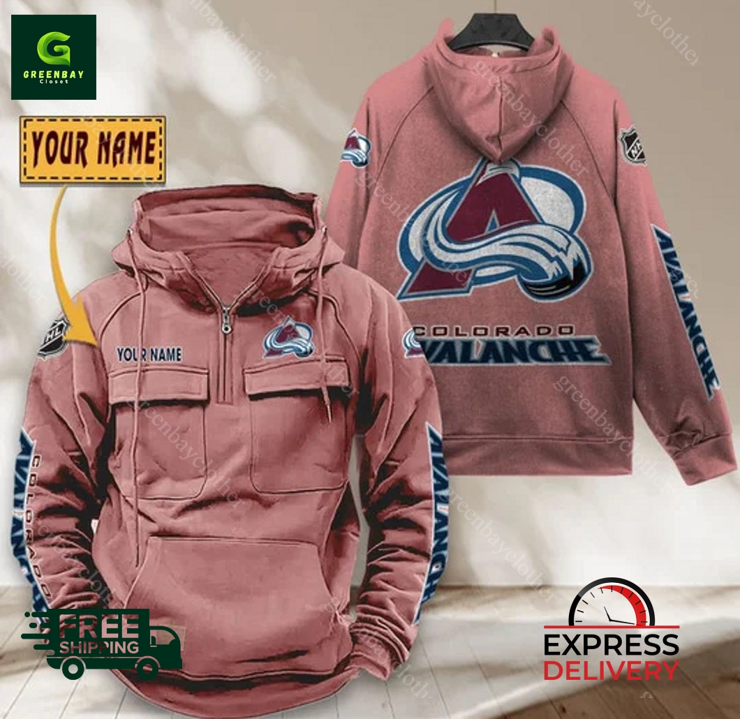 Colorado Avalanche NHL Personalized Vintage Multi Pocket Hoodie