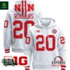 Nebraska Cornhuskers 2024 Johnny Rodgers White Pullover Hoodie