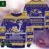 Baltimore Ravens NFL Merry Kissmyass Knit Pattern Ugly Sweater