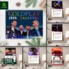 Coldplay 2025 Wall Hanging Calendar