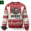 Howdy Christmas Cow Skull Xmas Wreath Ugly Sweater