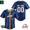 MLB Tampa Bay Rays Fearless Aganst Autism Personalized Baseball Jersey