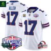 Buffalo Bills 2024 AFC East Division Champions Vapor Josh Allen White Jersey