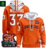 Denver Broncos 2024 3X Supper Bowl Champion Javonte Williams Orange Hoodie