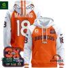 Denver Broncos 2024 3X Supper Bowl Champion Peyton Manning Orange Alternate Hoodie