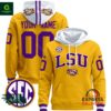 LSU Tigers 2024 Custom Gold Pullover Hoodie