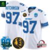 Men’s Detroit Lions 2024 90th & John Madden Hutchinson White Jersey