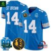 Men’s Detroit Lions 2024 90th & John Madden St Brown Blue Jersey