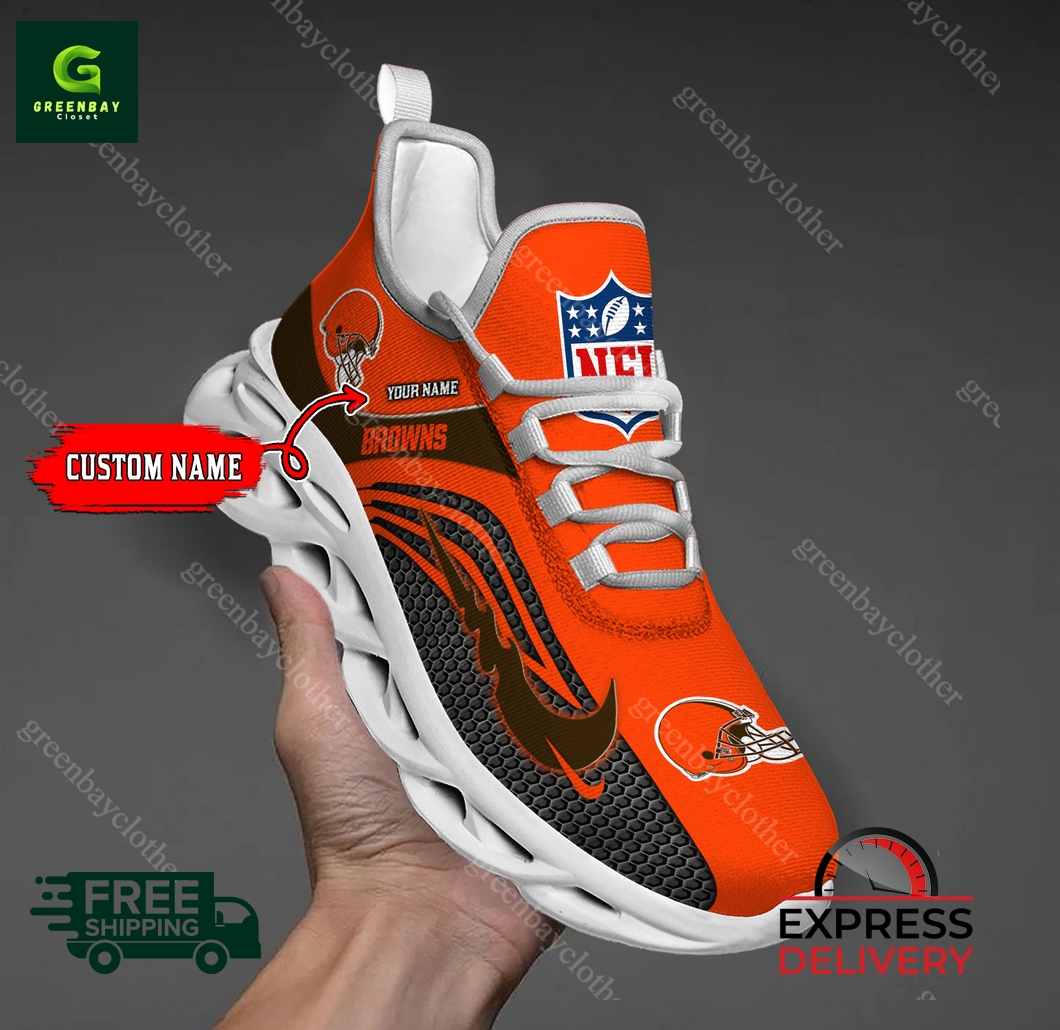 NFL Cleveland Browns Nike Personalized Max Soul Shoes