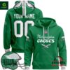 Philadelphia Eagles 2024 Custom Kelly Green Pullover Hoodie
