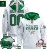 Philadelphia Eagles 2024 Custom Kelly White Pullover Hoodie