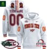 Virginia Tech Hokies 2024 Custom White Pullover Hoodie