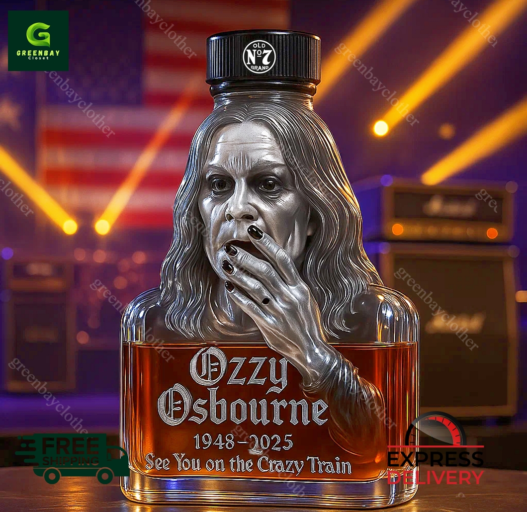 Ozzy Osbourne See You on the Crazy Train Memorial Whiskey Bottle