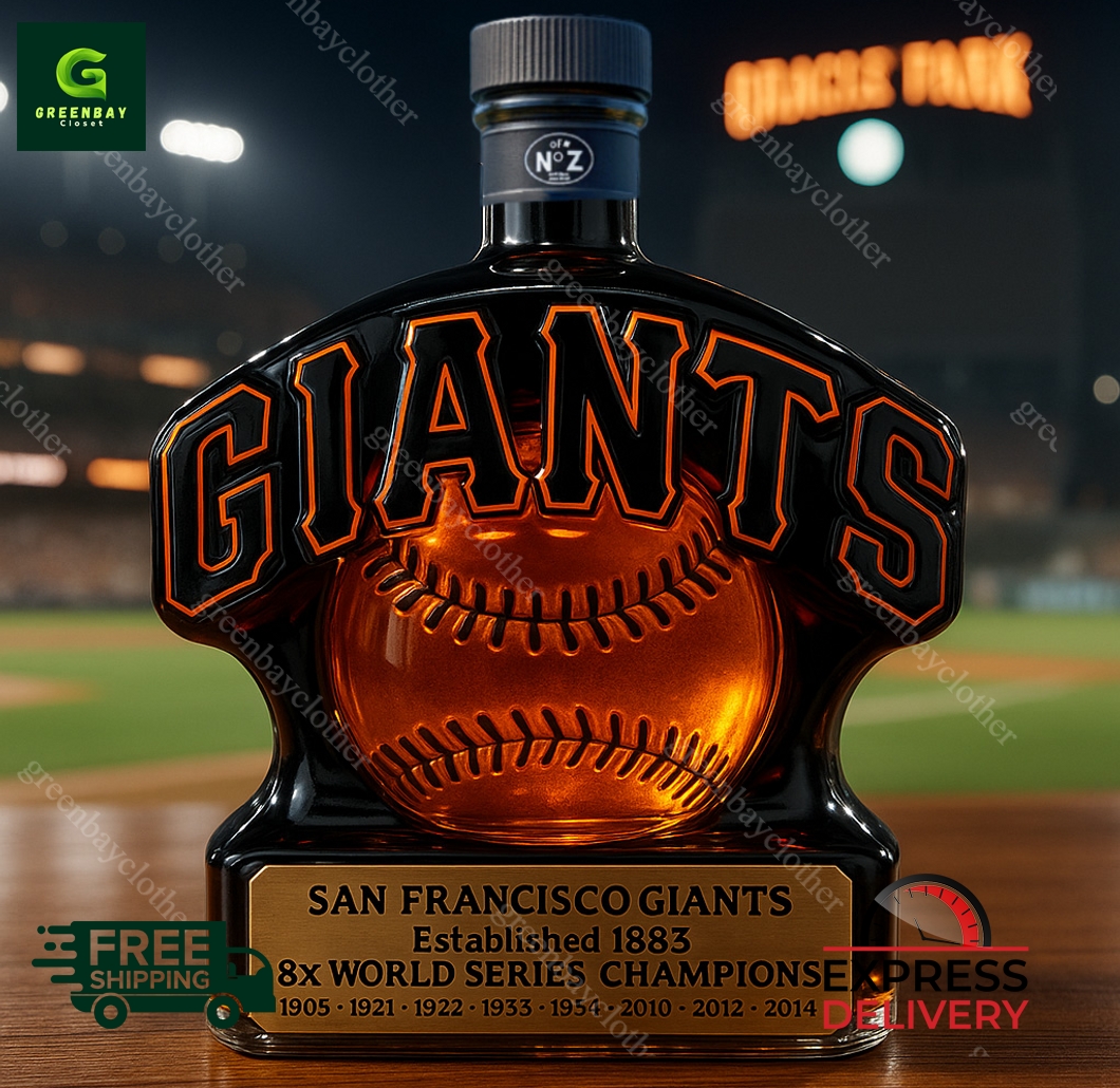 San Francisco Giants 8x World Series Champions Whiskey Bottle