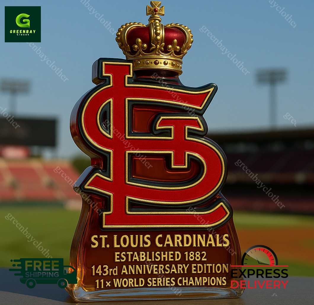 St. Louis Cardinals 11x World Series Champions Whiskey Bottle