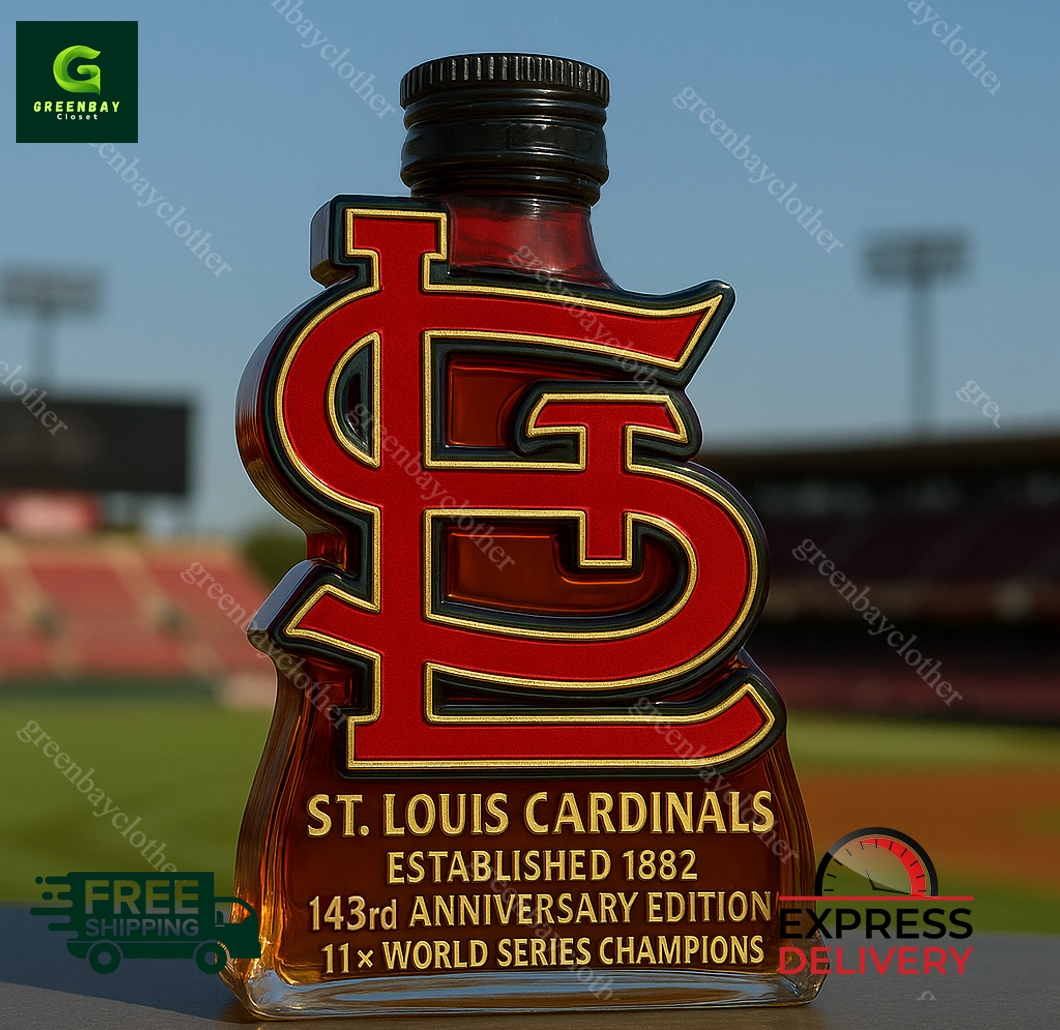 St. Louis Cardinals 11x World Series Champions Whiskey Bottle