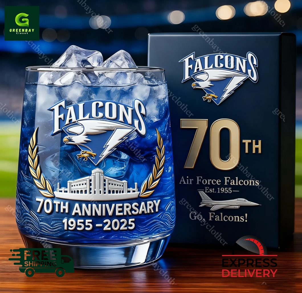 Air Force Academy Falcons 70th Anniversary Whiskey Glass