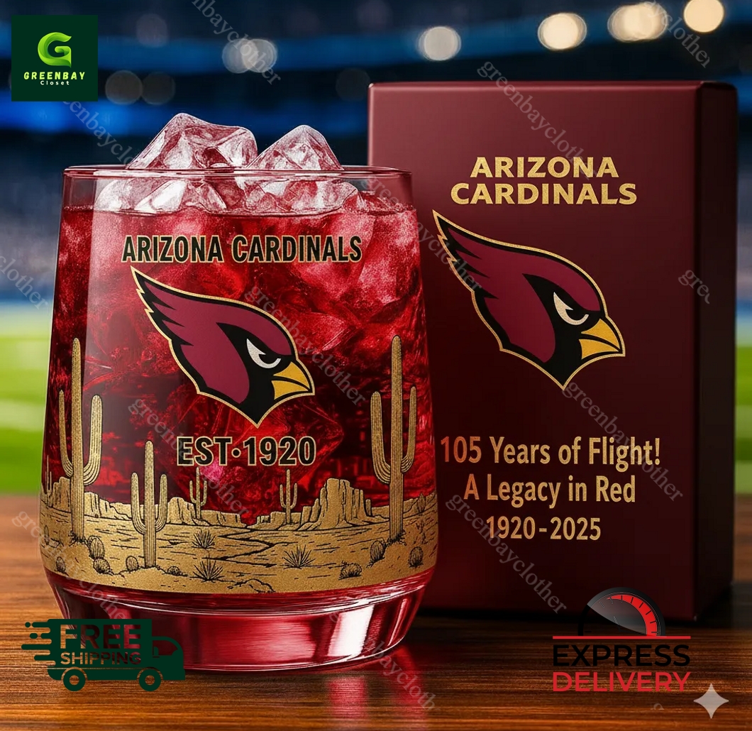 Arizona Cardinals 105th Anniversary Whiskey Glass