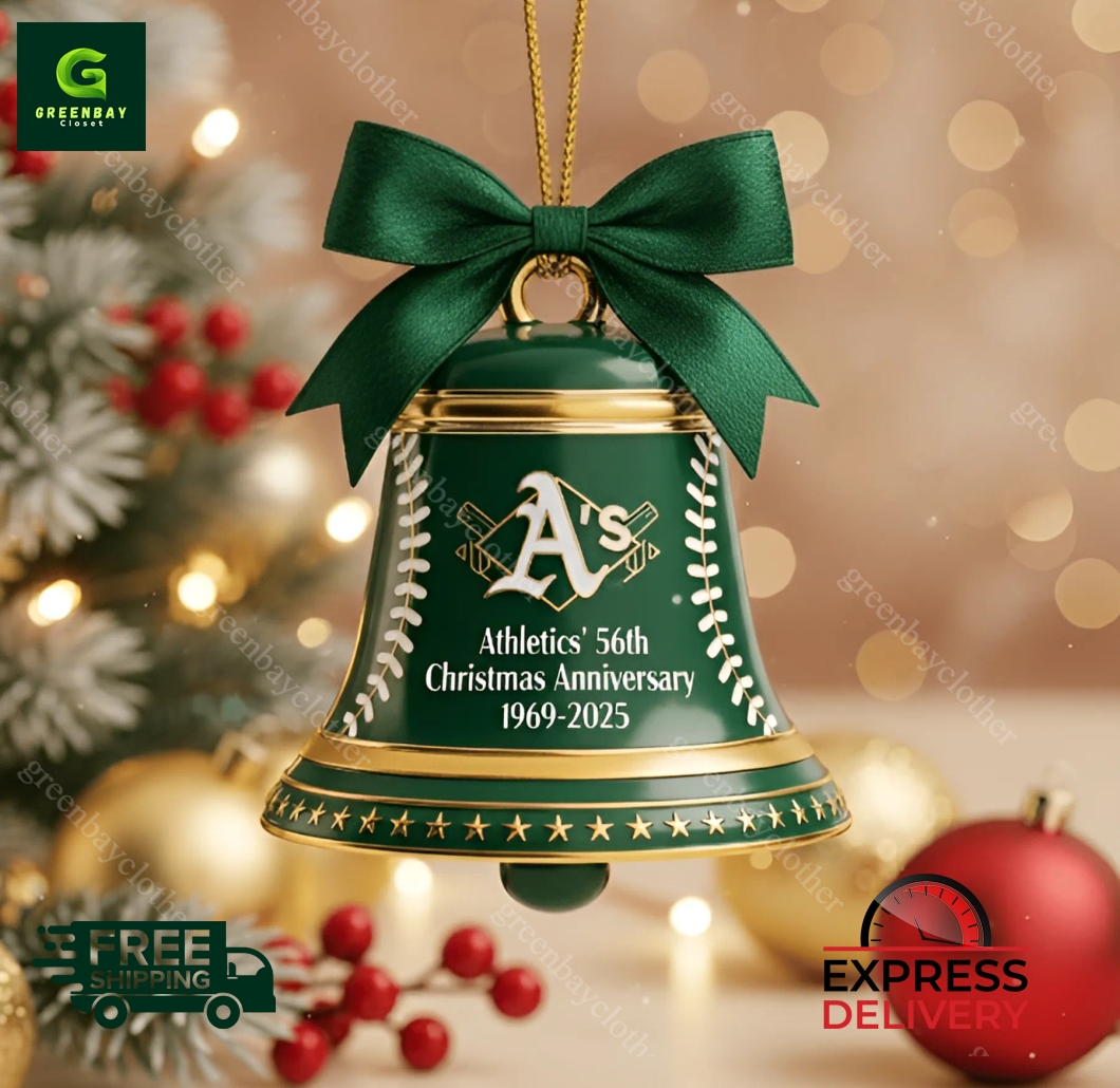 Athletics 56th Anniversary Christmas Bell Ornament