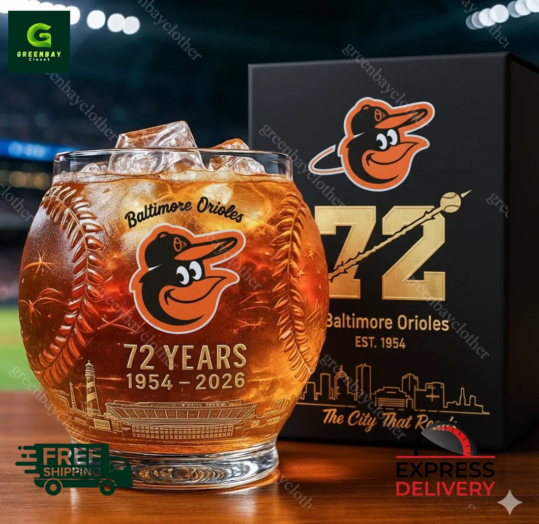 Baltimore Orioles Anniversary 72nd Whiskey Glass