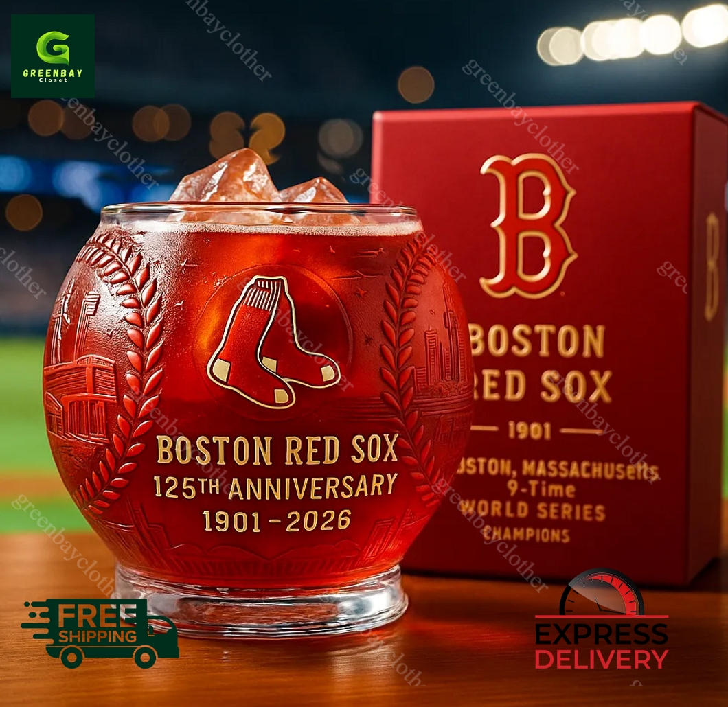 Boston Red Sox 125th Anniversary Whiskey Glass