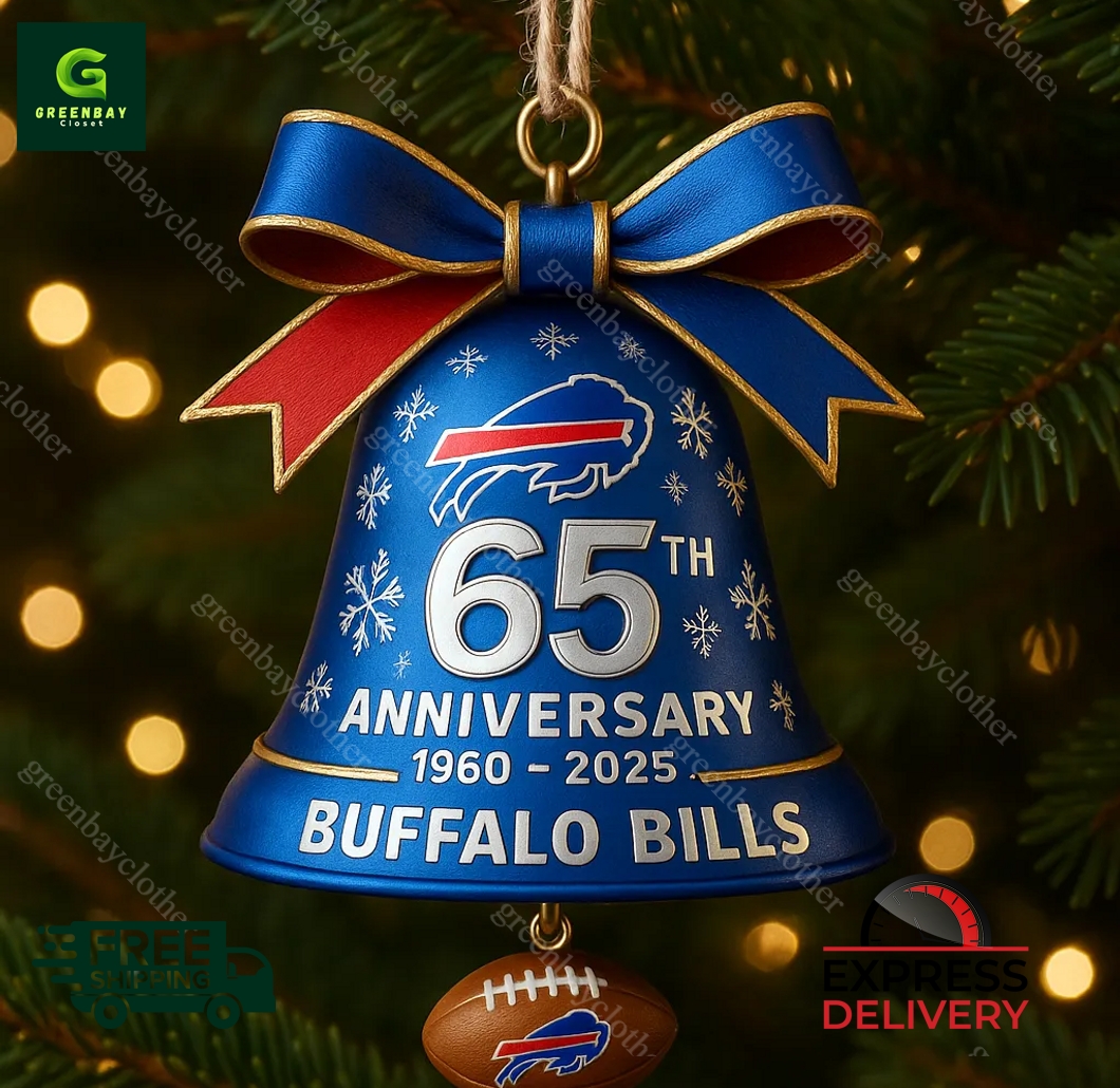 Buffalo Bills 65th Anniversary Christmas Bell Ornament