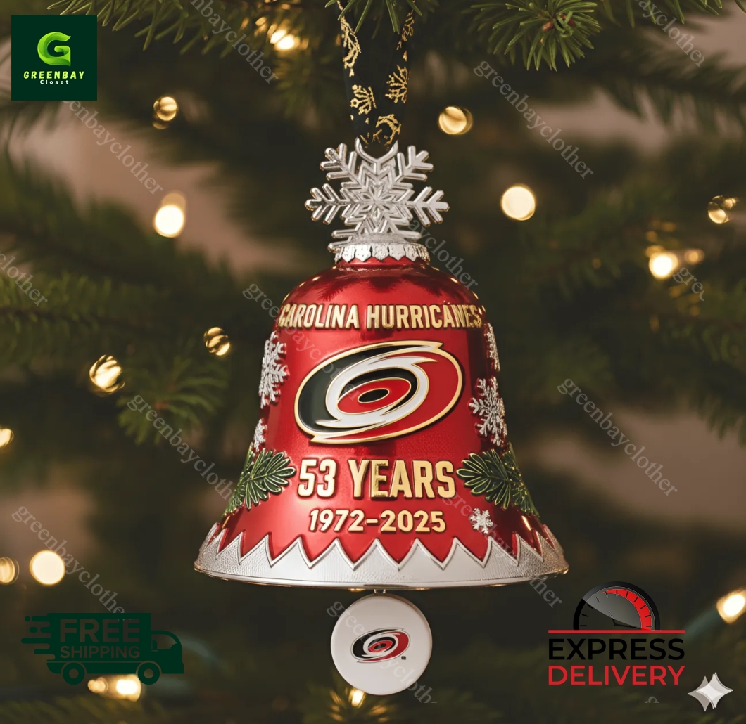 Carolina Hurricanes 53rd Anniversary Christmas Bell Ornament