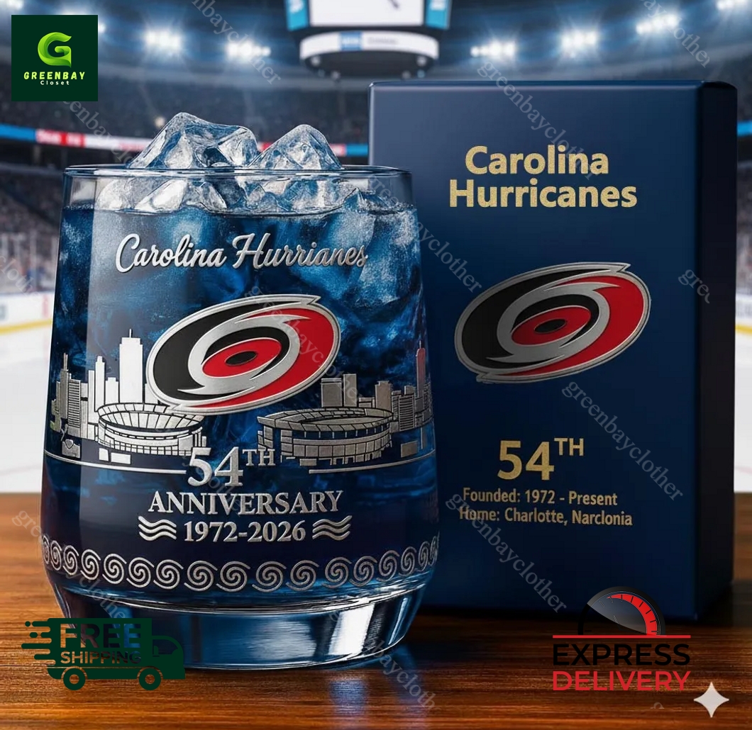 Carolina Hurricanes 54th Anniversary Whiskey Glass
