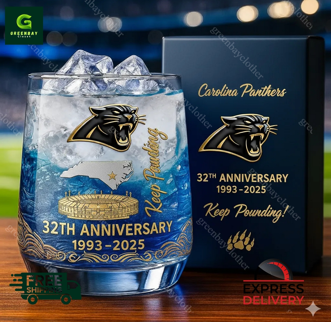 Carolina Panthers 32th Anniversary Whiskey Glass