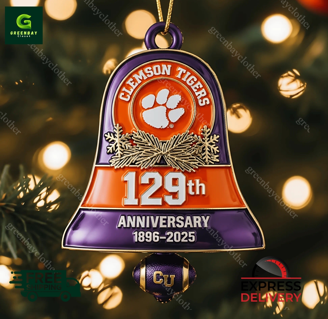 Clemson Tigers Football Anniversary Christmas Bell Ornament