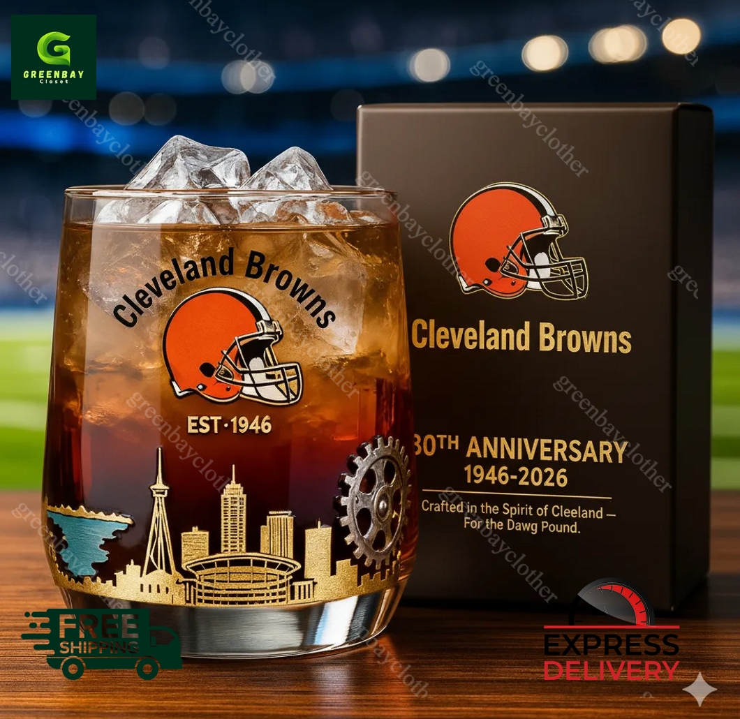 Cleveland Browns 80th Anniversary Whiskey Glass