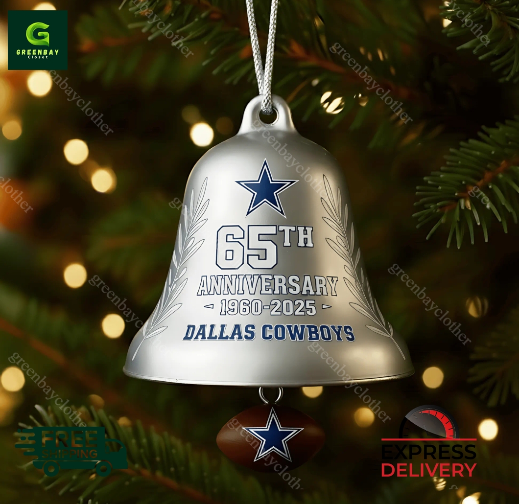 Dallas Cowboys 65th nniversary Christmas Bell Ornament