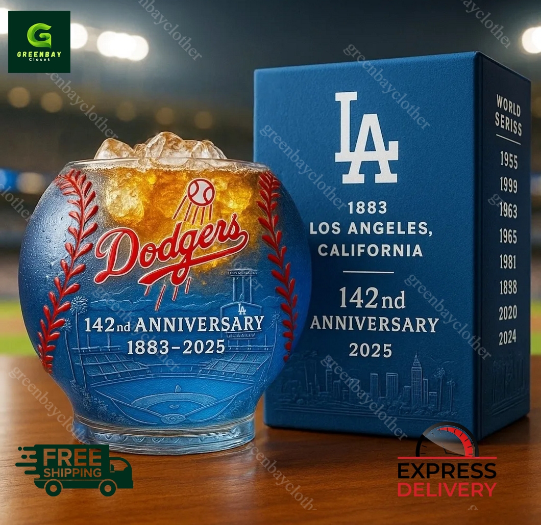 Dodgers 142nd Anniversary Whiskey Glass