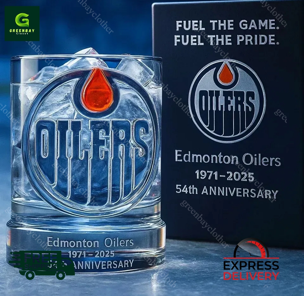 Edmonton Oilers 54th Anniversary Whiskey Glass