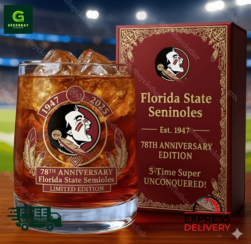 Florida State University Seminoles 78th Anniversary Whiskey Glass