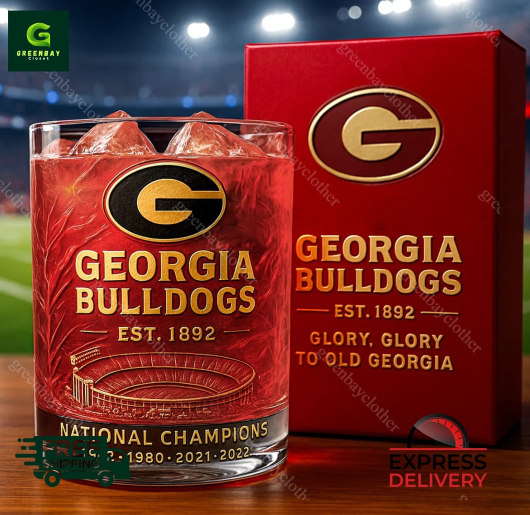 Georgia Bulldogs National Champions Whiskey Glass