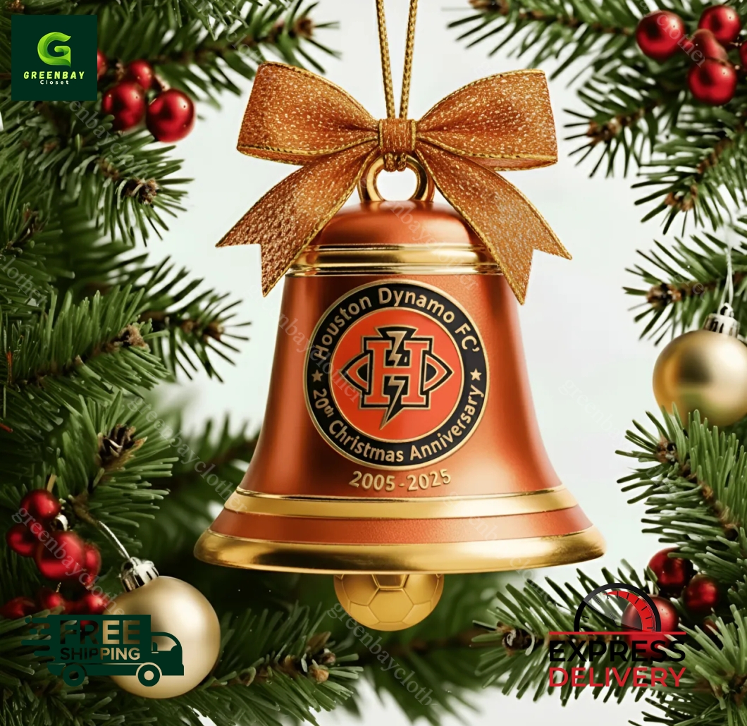 Houston Dynamo FC’ 20th Anniversary Christmas Bell Ornament