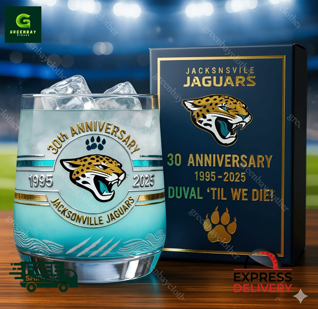 Jacksonville Jaguars 30th Anniversary Whiskey Glass