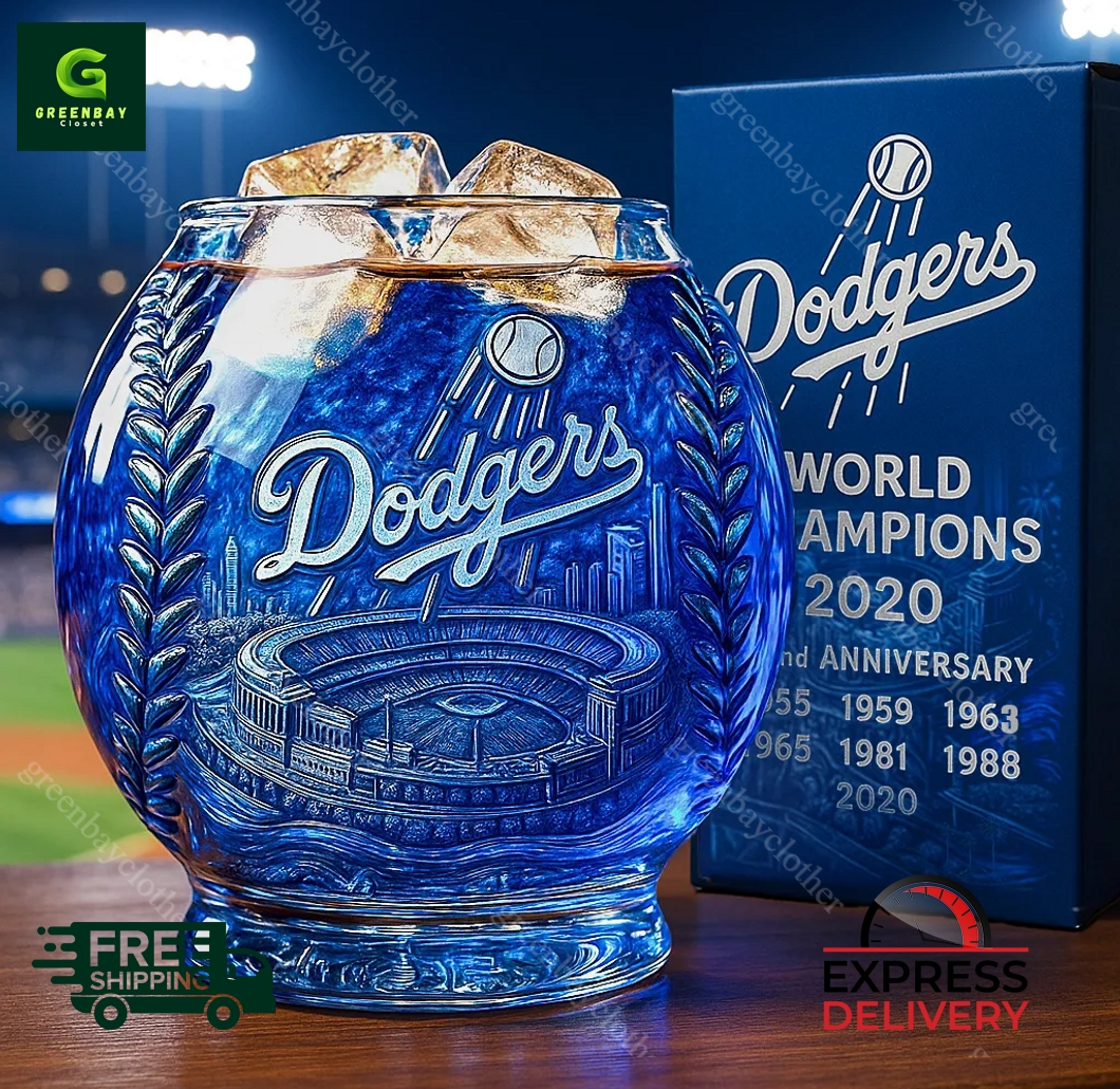 Los Ageles Dodgers World Champions Whiskey Glass