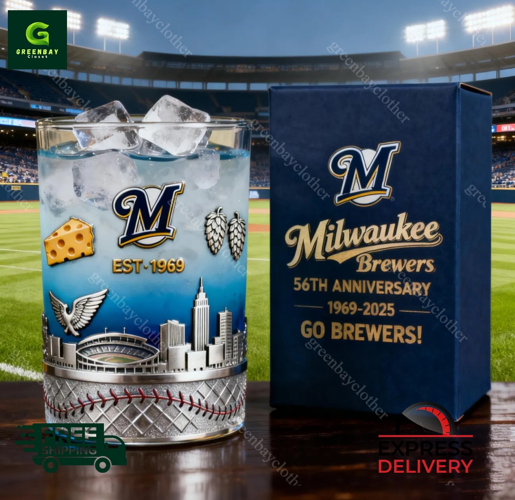 Milwaukee Brewers 56th Anniversary Whiskey Glass