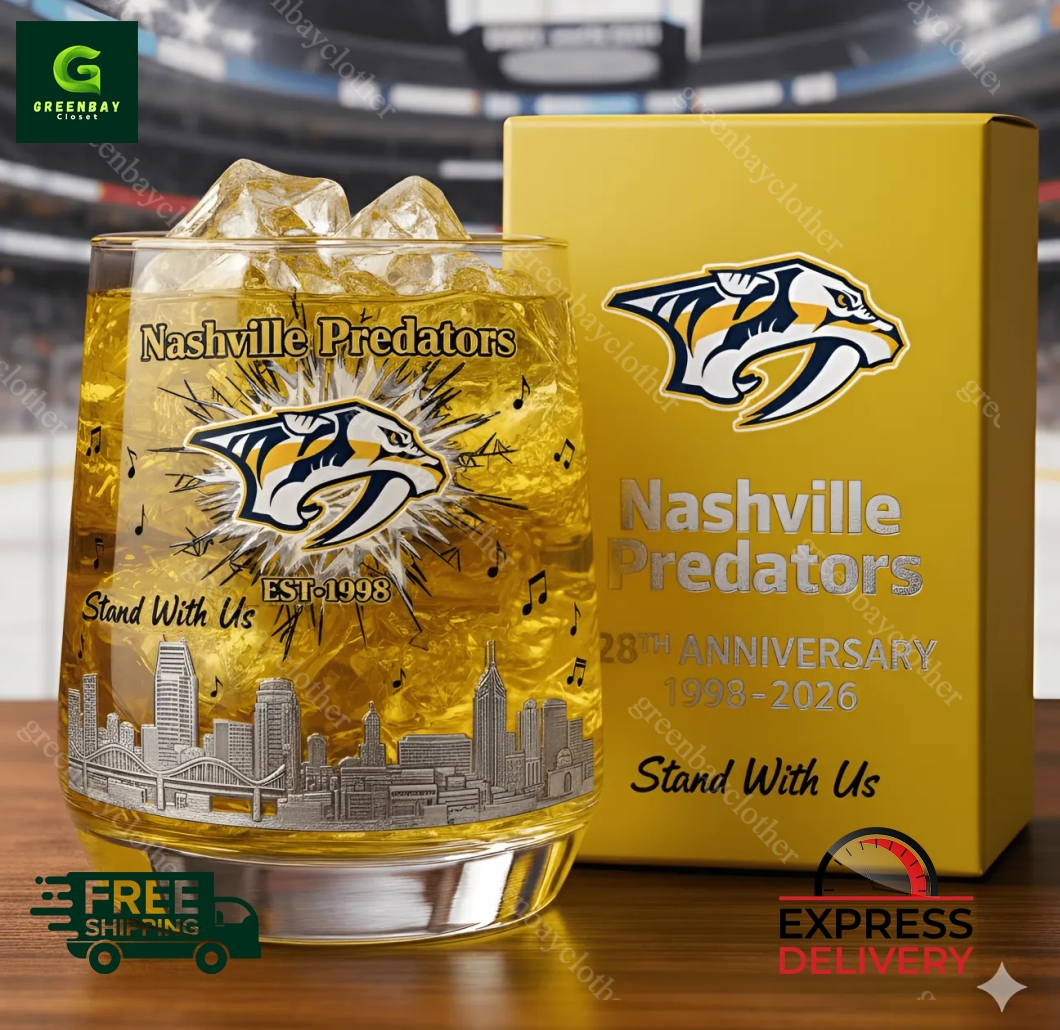 Nashville Predators 28th Anniversary Whiskey Glass