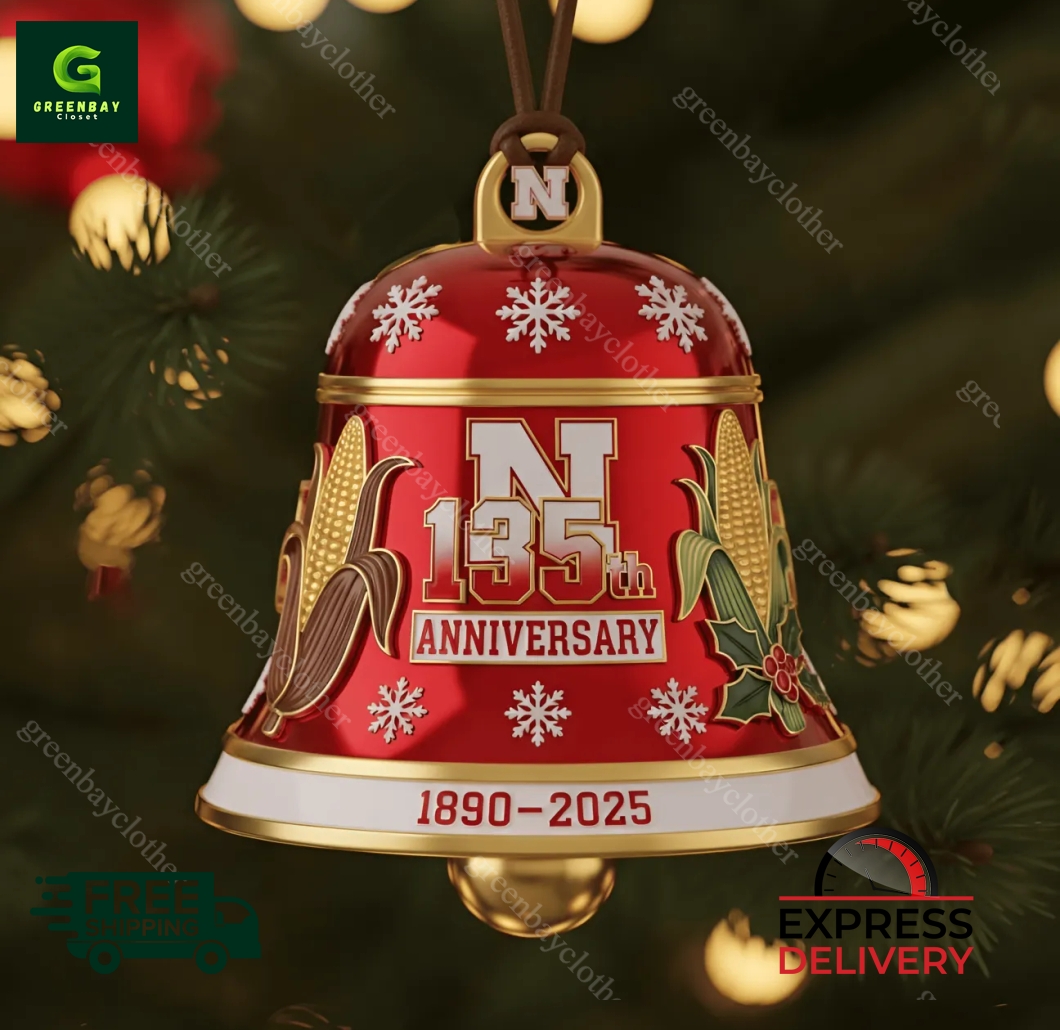 Nebraska Cornhuskers 135th Anniversary Christmas Bell Ornament