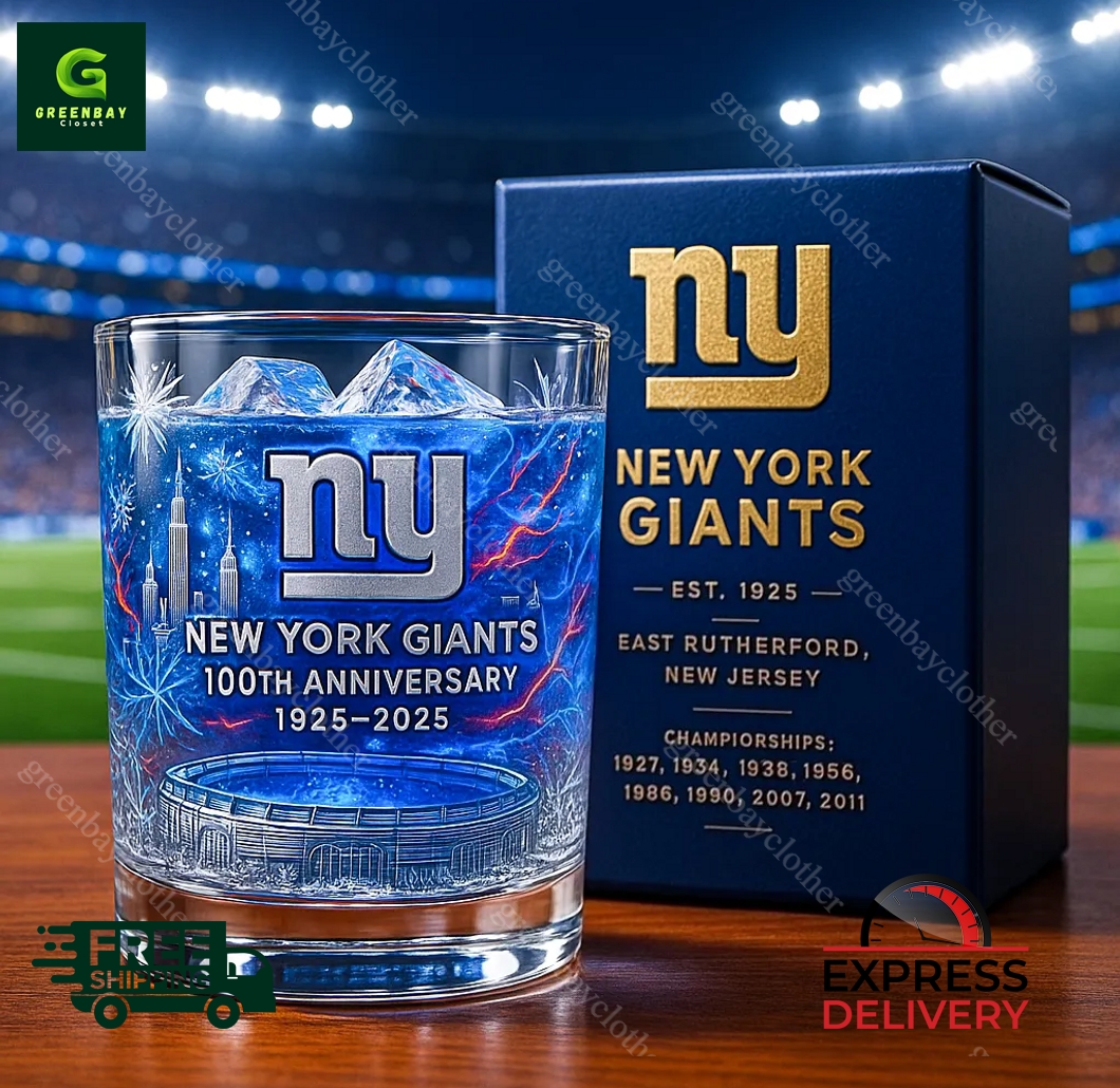 New York Giants 100th Anniversary Whiskey Glass