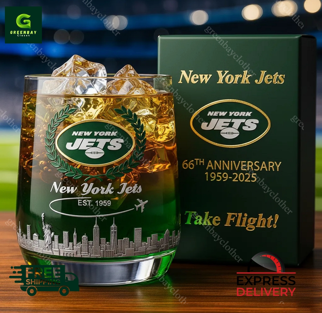 New York Jets 66th Anniversary Whiskey Glass