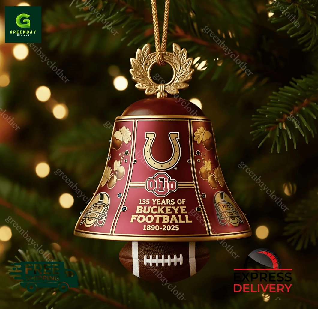 Ohio State Buckeyes 135th Anniversary Christmas Bell Ornament