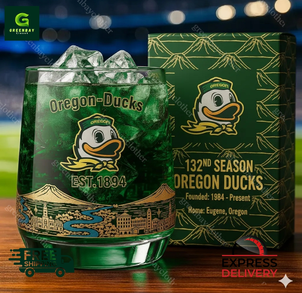 Oregon Ducks 132nd Anniversary Whiskey Glass