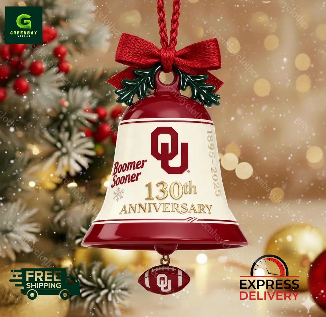 OU 130th Anniversary Christmas Bell Ornament