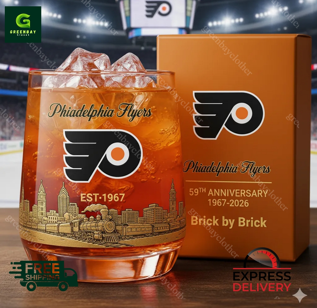 Philadelphia Flyers 59th Anniversary Whiskey Glass