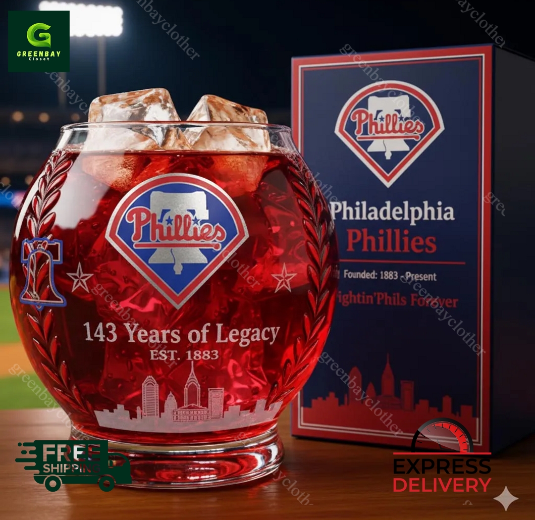 Philadelphia Phillies 143th Anniversary Whiskey Glass