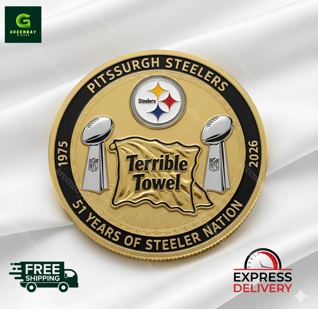 Pittsburgh Steelers Terrible Towel 51st Anniversary Commemorative Coin Pittsburgh Steelers Terrible Towel 51st Anniversary Commemorative Coin